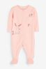 Coral Pink Spot Baby Velour Sleepsuit (0mths-3yrs)