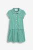 Green Cotton Rich Drop Waist Gingham School Dress (3-14yrs)