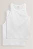 White Pure Cotton Vests 2 Pack