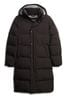 Superdry Black Longline Hooded Puffer Coat