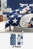 Navy Blue 2 Pack Stars Duvet Cover And Pillowcase Set