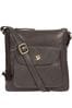 Dark Tan Conkca Shona Leather Cross-Body Bag