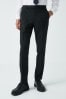 Black Machine Washable Plain Front Smart Trousers, Tailored