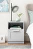 Grey Flynn 1 Drawer Bedside Table, 1 Drawer