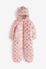Pink Shower Resistant Foil Spot Snowsuit (3mths-7yrs)