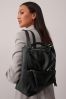 Tan Brown Side Zip Backpack