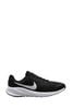 Black/White Nike Revolution 7 Extra Wide Road Running Trainers, Regular Fit