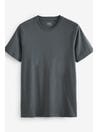 Grey Charcoal Slim Fit Essential Crew Neck Cotton T-Shirt