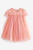 Coral Mesh Party Dress (3mths-7yrs)