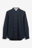 Black Long Sleeve Stretch Oxford Shirt, Slim Fit