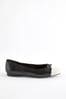 Black/White Toe Cap Regular/Wide Fit Forever Comfort® Ballerinas Shoes