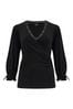 Pour Moi Black Anya Lace Detail Recycled Slinky Jersey Top