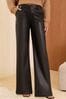 Love & Roses Faux Leather Wide Leg Trousers, Regular