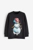 Snowman Black Christmas Sweatshirt (3-16yrs)