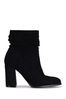 Linzi Mila Faux Suede Ruched Square Toe Block Heel Boots