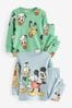 Blue/Green Disney Mickey Mouse Snuggle Pyjamas 2 Pack (9mths-10yrs)