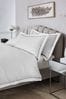 Set of 2 White/Silver Collection Luxe 600 Thread Count Embroidered Border 100% Cotton Pillowcases