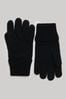 Black Superdry Knitted Logo Gloves