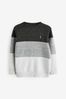 Grey/Charcoal Colourblock Crew Neck Sweatshirt (3-16yrs)
