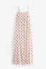 Ecru Tie Back Maxi Dress With Linen, Regular