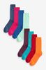 Bright Multi 8 Pack Embroided Lasting Fresh Socks, 8 Pack