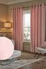 Light Pink Matte Velvet Super Thermal Eyelet Curtains, Super Thermal