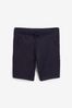 Navy Zip Pocket Jersey Shorts, Straight Fit