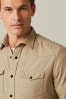 Natural Twin Pocket Textured Long Sleeve Shirt