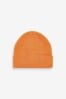 Orange Flat Knit Beanie Hat (3mths-16yrs)