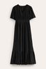 Boden Black Broderie Flutter Maxi Dress