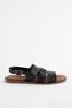 Black Forever Comfort® Leather Slingback Sandals, Regular/Wide Fit