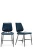 Faux Leather Blue Set Of 2 Carson Dining Chairs By Design Décor