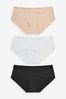 Black/White/Nude Short No VPL Knickers 3 Pack