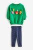 Grün, Gemüse - Rundhals-Sweatshirt und Leggings im Set (3 Monate bis 7 Jahre)