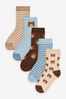 Bär/Streifen - Socken mit hohem Baumwollanteil, 5er-Pack