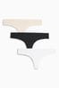 Black/White/Nude Thong No VPL Knickers 3 Pack, Thong
