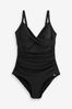 Black Tummy Shaping Control Swimsuit, Petite
