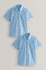 Blue 2 Pack Short Sleeve School Shirts (3-17yrs), Regular Fit