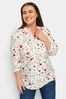 Yours Curve Pintuck Bluse mit halber Knopfleiste