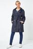 Roman Blue Double Breasted Trench Coat