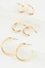 Gold Tone 3 Pack Hoop Earrings