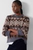 Hush Grey Tessa Fairisle Crew Jumper