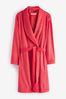 Red Supersoft Ribbed Dressing Gown