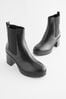 Black Forever Comfort® Leather Chunky Cleated Sole Boots