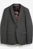 Charcoal Grey Skinny Two Button Suit Jacket, Skinny