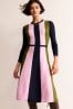Boden Blue/Pink/Green Colour Block Knitted Dress