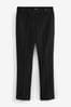 Black Tailored Elastic Back Straight Leg Trousers, Regular