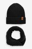 Black Knitted Snood and Hat Set (1-16yrs)