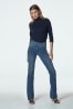 Rauchblau - Slim Lift And Shape Bootcut-Jeans in regulärer Passform
