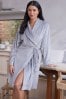 Grey Supersoft Ribbed Dressing Gown, Regular